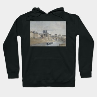 The Quai des Orfevres and the Pont Saint Michel by Jean-Baptiste-Camille Corot Hoodie